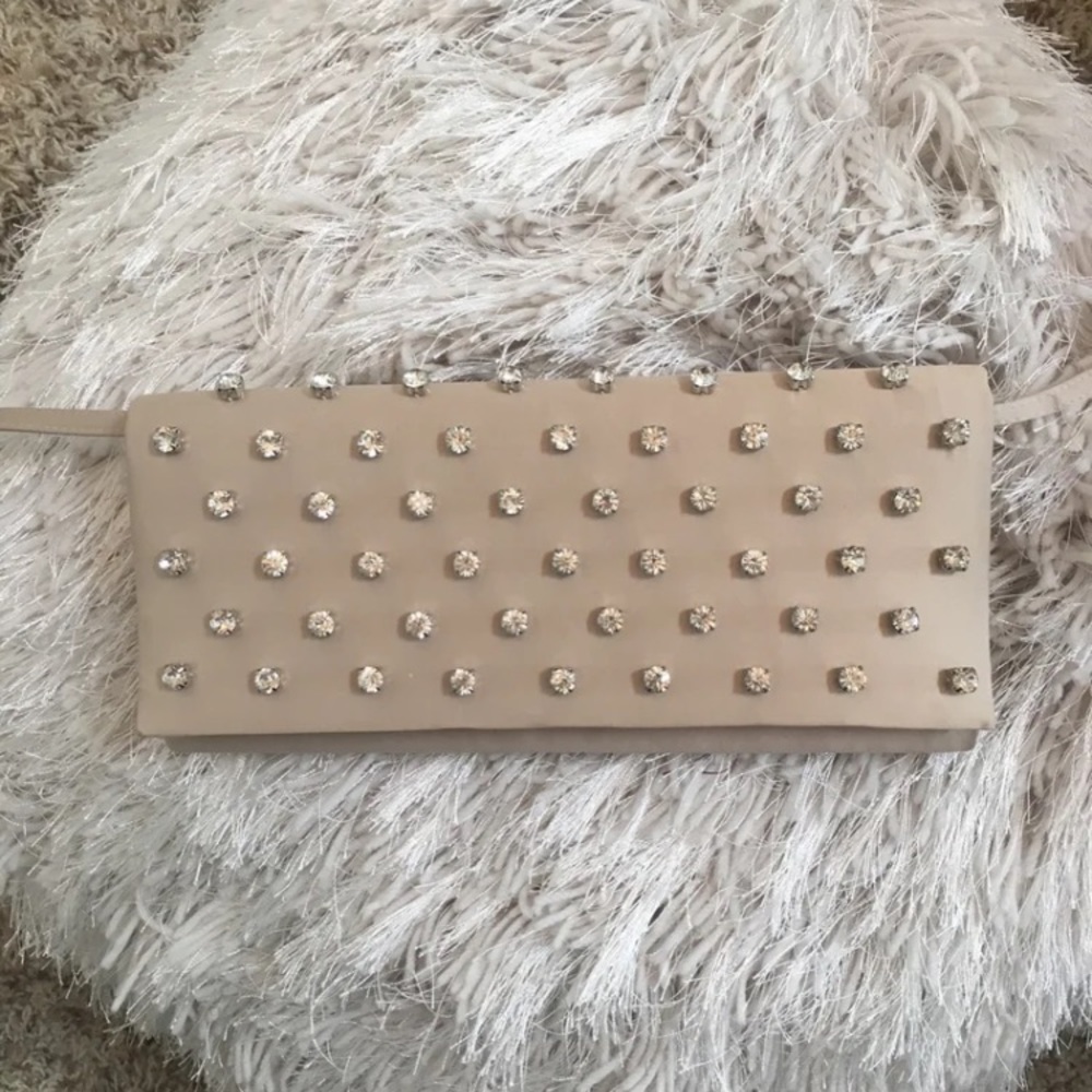 Nina satin Champaign clutch